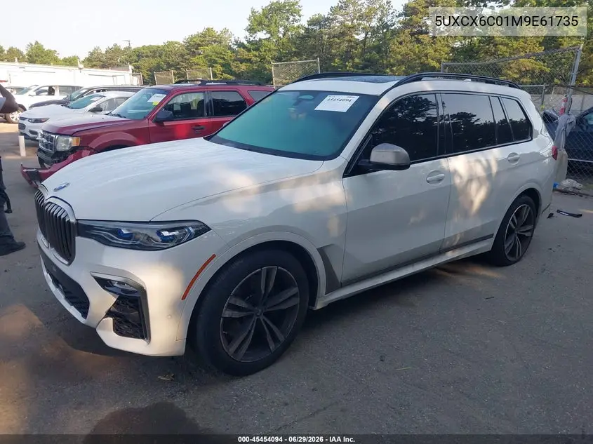 2021 BMW X7 M50I VIN: 5UXCX6C01M9E61735 Lot: 45454094