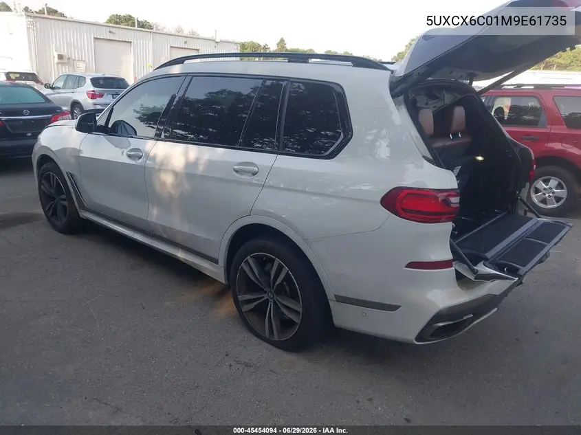 2021 BMW X7 M50I VIN: 5UXCX6C01M9E61735 Lot: 45454094