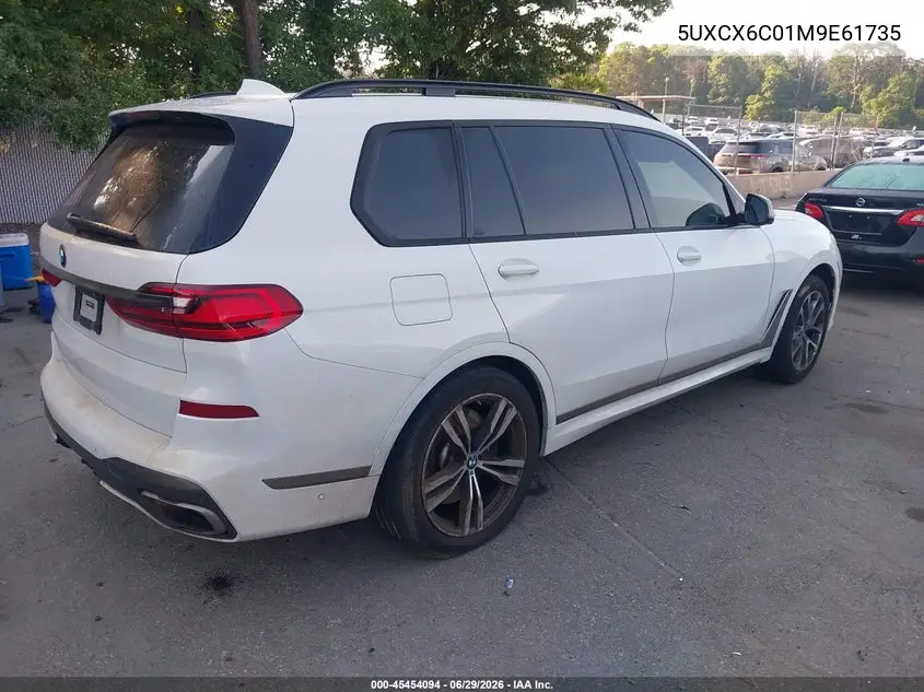 2021 BMW X7 M50I VIN: 5UXCX6C01M9E61735 Lot: 45454094