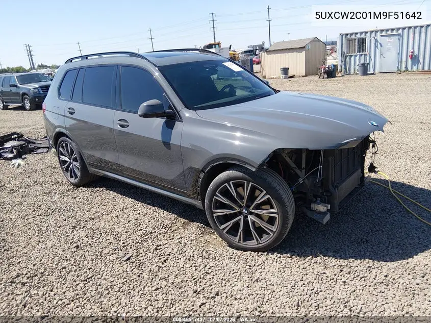 2021 BMW X7 xDrive40I VIN: 5UXCW2C01M9F51642 Lot: 45517437
