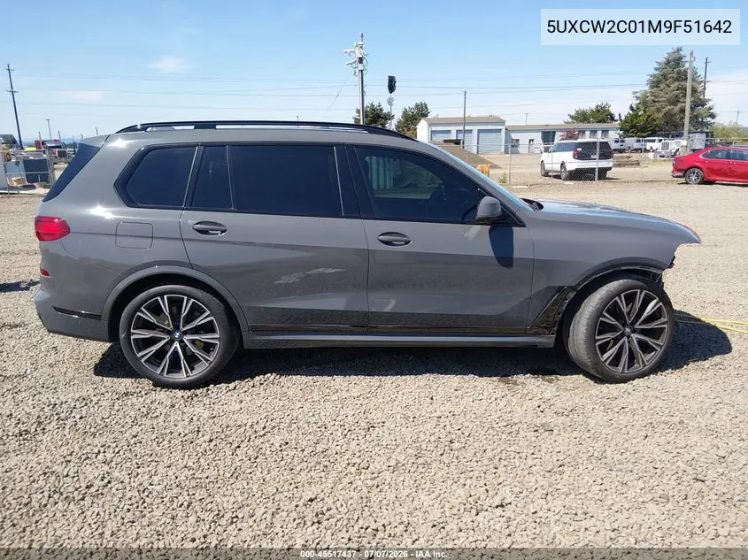 2021 BMW X7 xDrive40I VIN: 5UXCW2C01M9F51642 Lot: 45517437