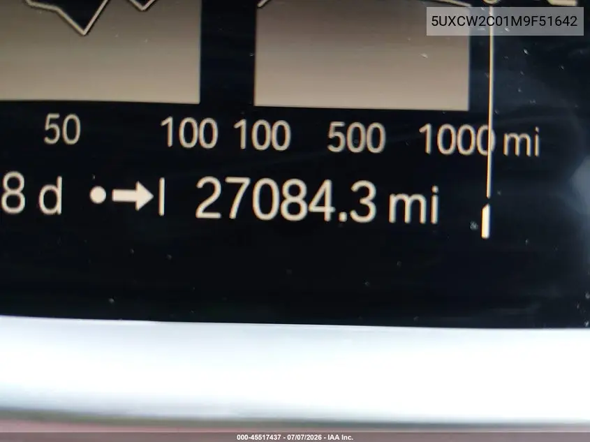 2021 BMW X7 xDrive40I VIN: 5UXCW2C01M9F51642 Lot: 45517437