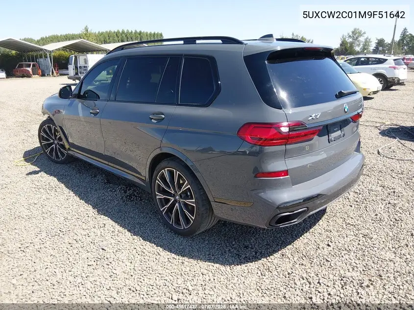 2021 BMW X7 xDrive40I VIN: 5UXCW2C01M9F51642 Lot: 45517437