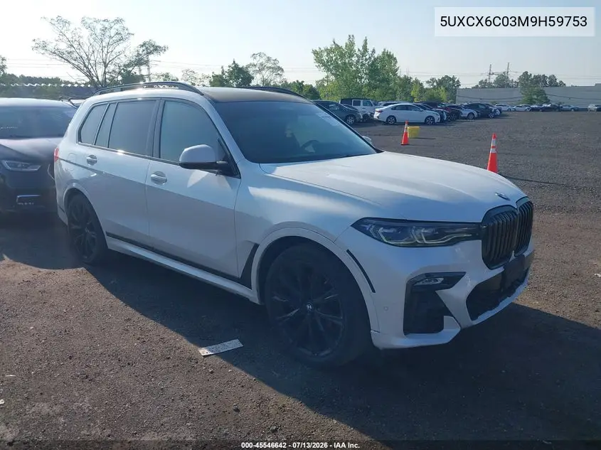 2021 BMW X7 M50I VIN: 5UXCX6C03M9H59753 Lot: 45546642