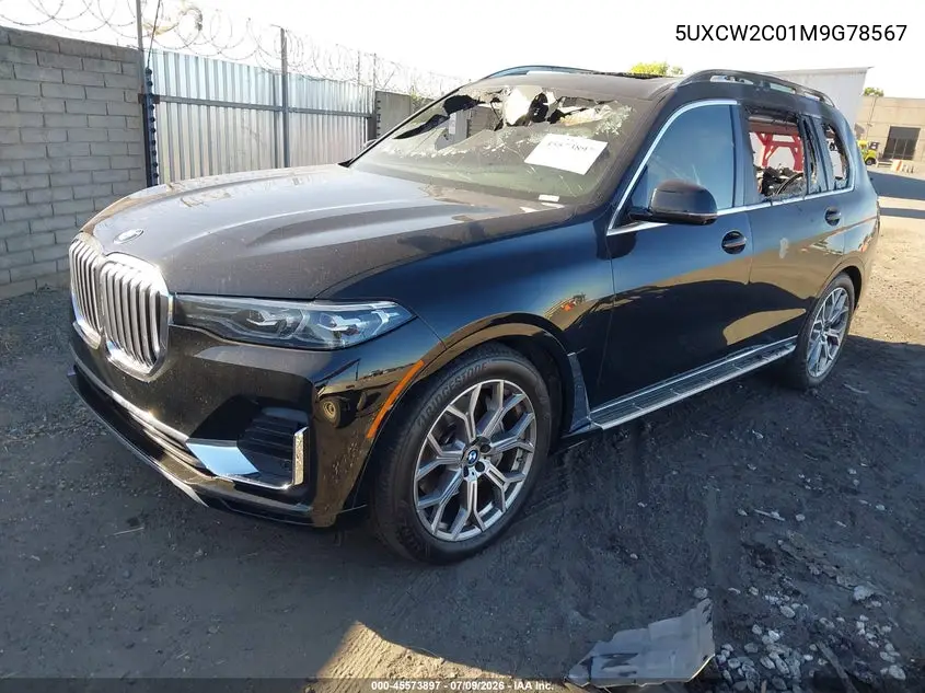 2021 BMW X7 xDrive40I VIN: 5UXCW2C01M9G78567 Lot: 45573897