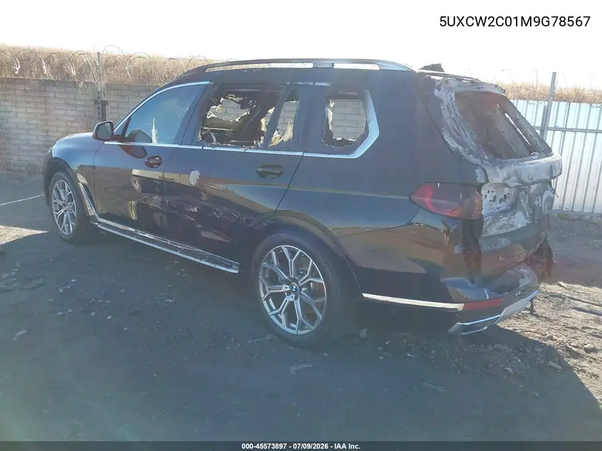 2021 BMW X7 xDrive40I VIN: 5UXCW2C01M9G78567 Lot: 45573897