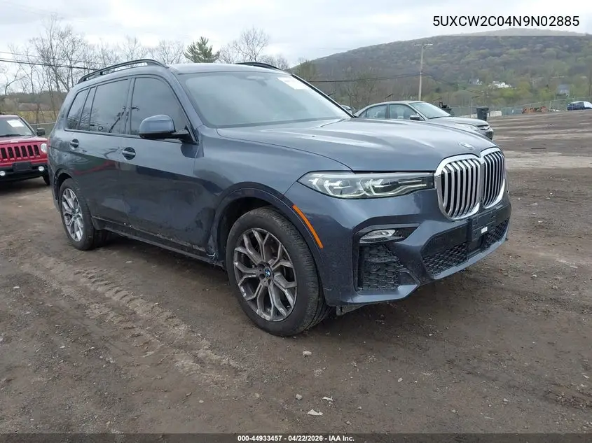 2022 BMW X7 xDrive40I VIN: 5UXCW2C04N9N02885 Lot: 44933457
