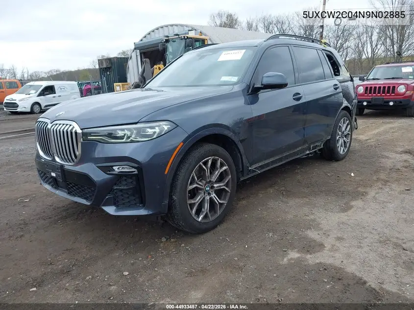 2022 BMW X7 xDrive40I VIN: 5UXCW2C04N9N02885 Lot: 44933457