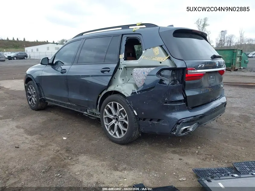 2022 BMW X7 xDrive40I VIN: 5UXCW2C04N9N02885 Lot: 44933457