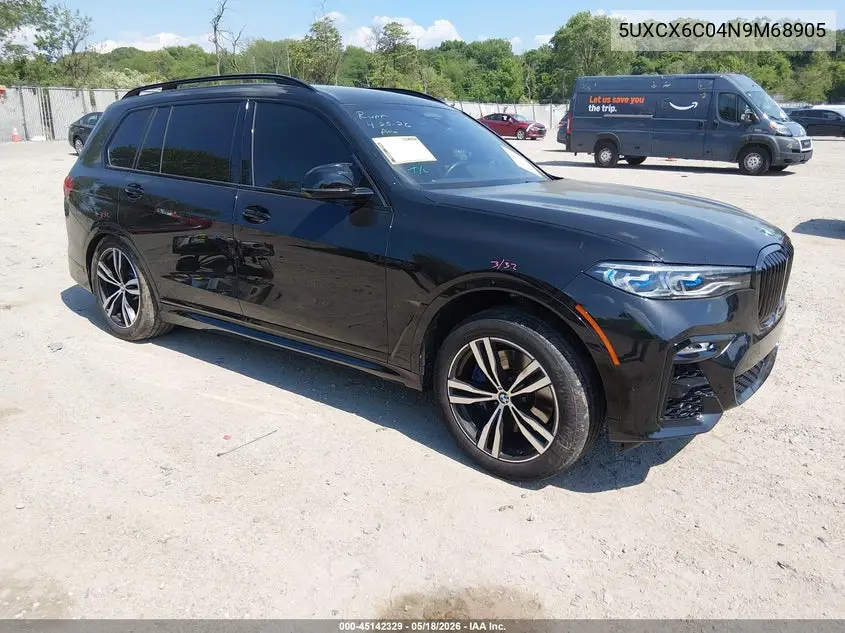 2022 BMW X7 M50I VIN: 5UXCX6C04N9M68905 Lot: 45142329