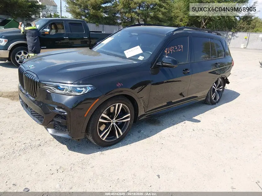 2022 BMW X7 M50I VIN: 5UXCX6C04N9M68905 Lot: 45142329