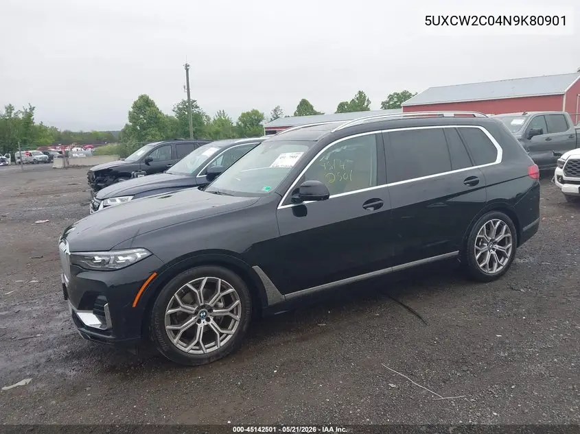 2022 BMW X7 xDrive40I VIN: 5UXCW2C04N9K80901 Lot: 45142501