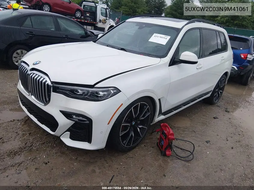 2022 BMW X7 xDrive40I VIN: 5UXCW2C03N9M41061 Lot: 45170554