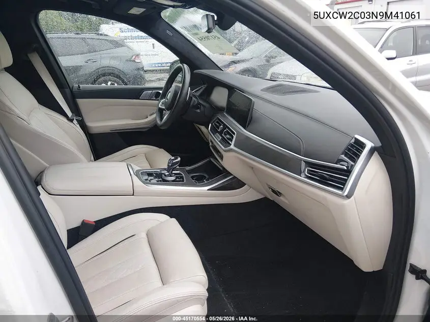2022 BMW X7 xDrive40I VIN: 5UXCW2C03N9M41061 Lot: 45170554