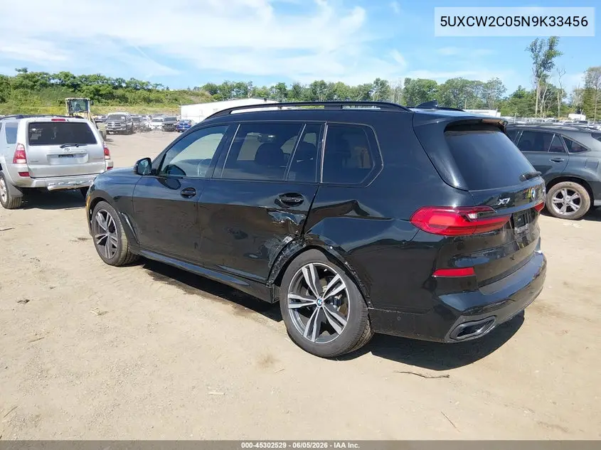 2022 BMW X7 xDrive40I VIN: 5UXCW2C05N9K33456 Lot: 45302529