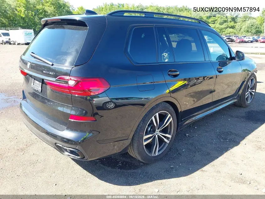 2022 BMW X7 xDrive40I VIN: 5UXCW2C09N9M57894 Lot: 45365604