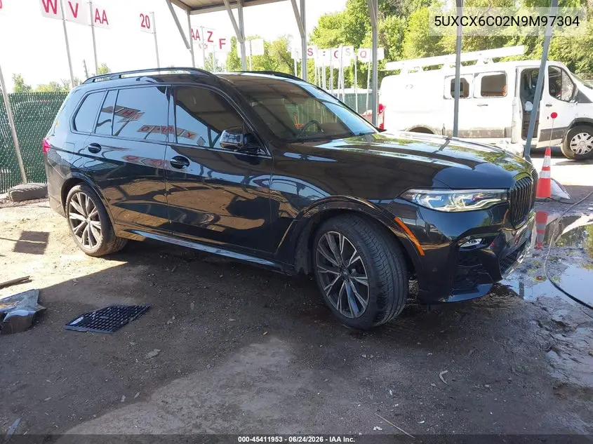 2022 BMW X7 M50I VIN: 5UXCX6C02N9M97304 Lot: 45411953