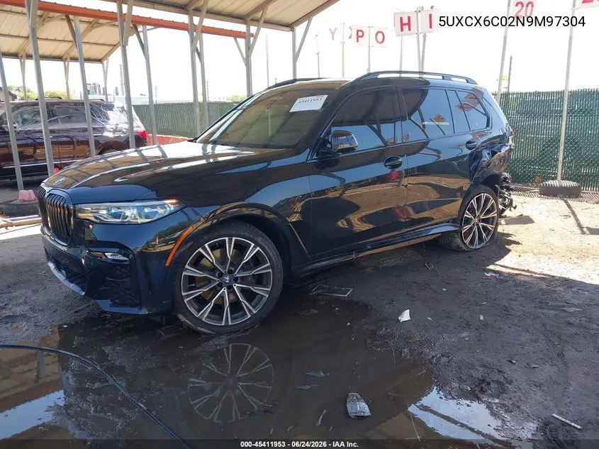 2022 BMW X7 M50I VIN: 5UXCX6C02N9M97304 Lot: 45411953