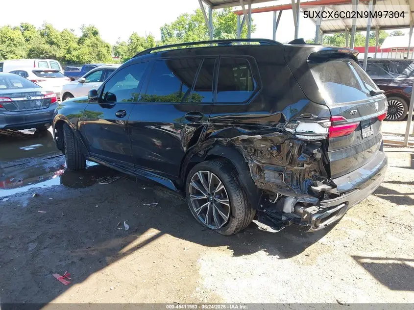 2022 BMW X7 M50I VIN: 5UXCX6C02N9M97304 Lot: 45411953
