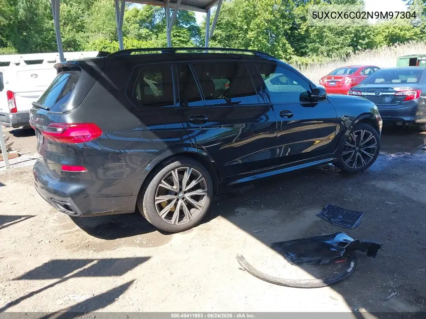 2022 BMW X7 M50I VIN: 5UXCX6C02N9M97304 Lot: 45411953