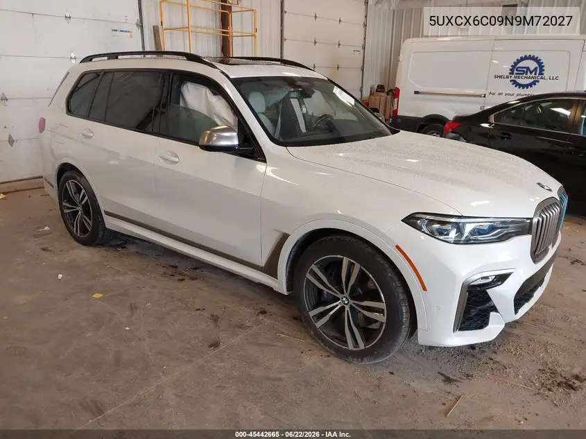 2022 BMW X7 M50I VIN: 5UXCX6C09N9M72027 Lot: 45442665