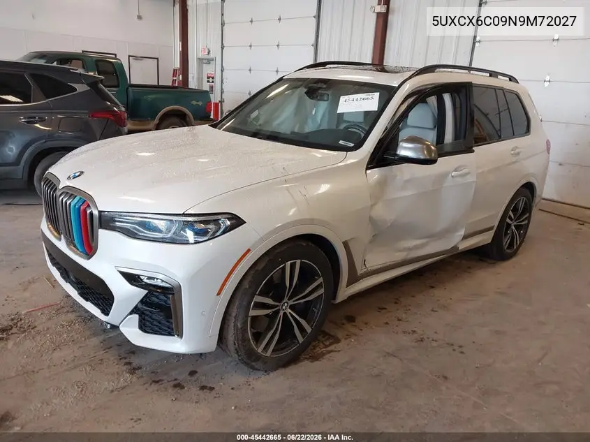 2022 BMW X7 M50I VIN: 5UXCX6C09N9M72027 Lot: 45442665