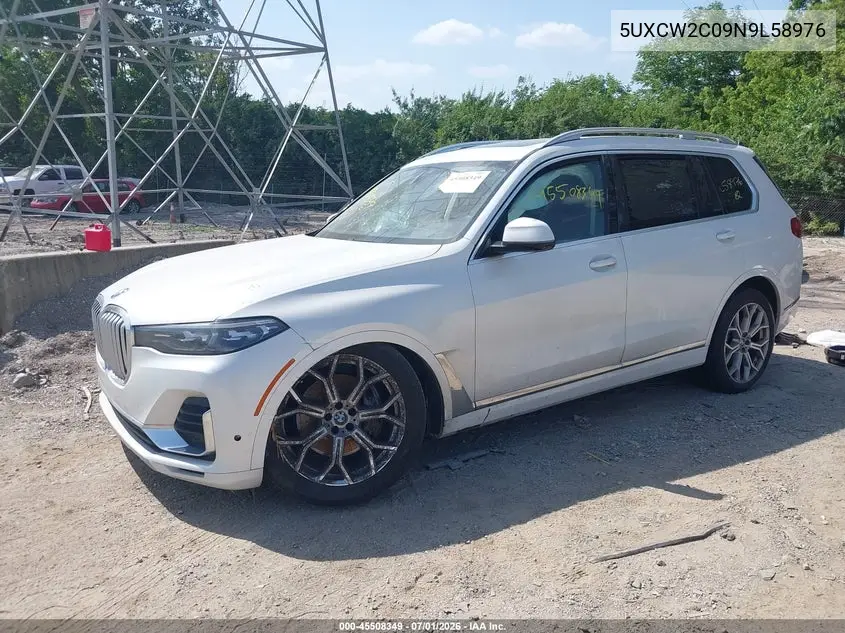 2022 BMW X7 xDrive40I VIN: 5UXCW2C09N9L58976 Lot: 45508349