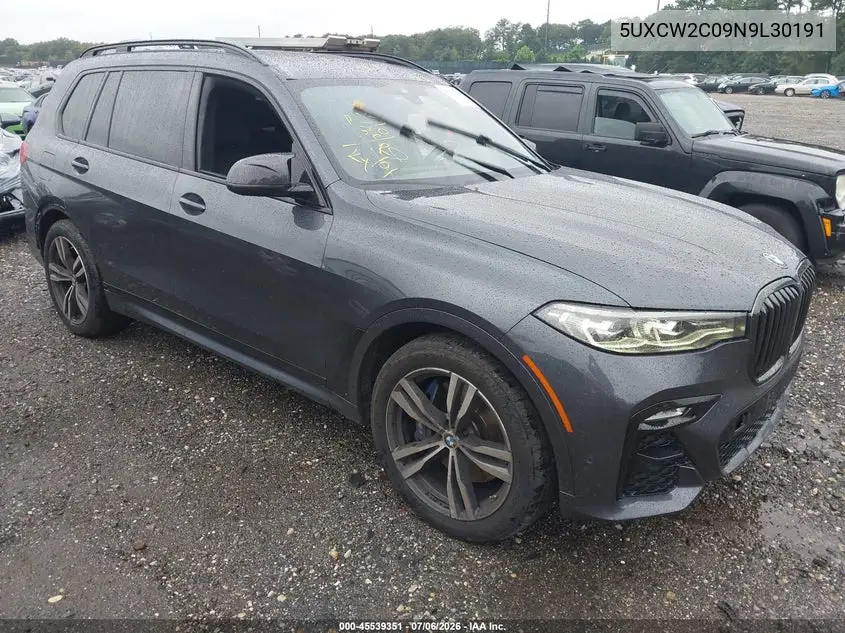2022 BMW X7 xDrive40I VIN: 5UXCW2C09N9L30191 Lot: 45539351