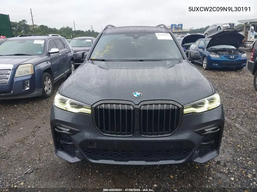 2022 BMW X7 xDrive40I VIN: 5UXCW2C09N9L30191 Lot: 45539351