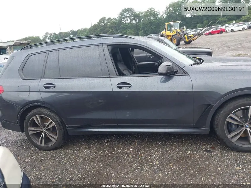 2022 BMW X7 xDrive40I VIN: 5UXCW2C09N9L30191 Lot: 45539351