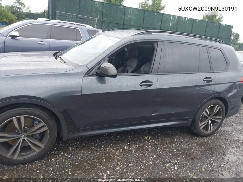 2022 BMW X7 xDrive40I VIN: 5UXCW2C09N9L30191 Lot: 45539351