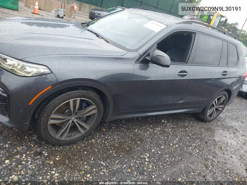 2022 BMW X7 xDrive40I VIN: 5UXCW2C09N9L30191 Lot: 45539351