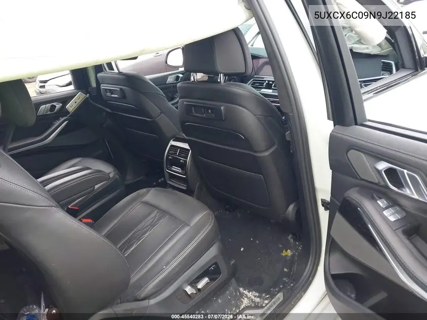 2022 BMW X7 M50I VIN: 5UXCX6C09N9J22185 Lot: 45540283