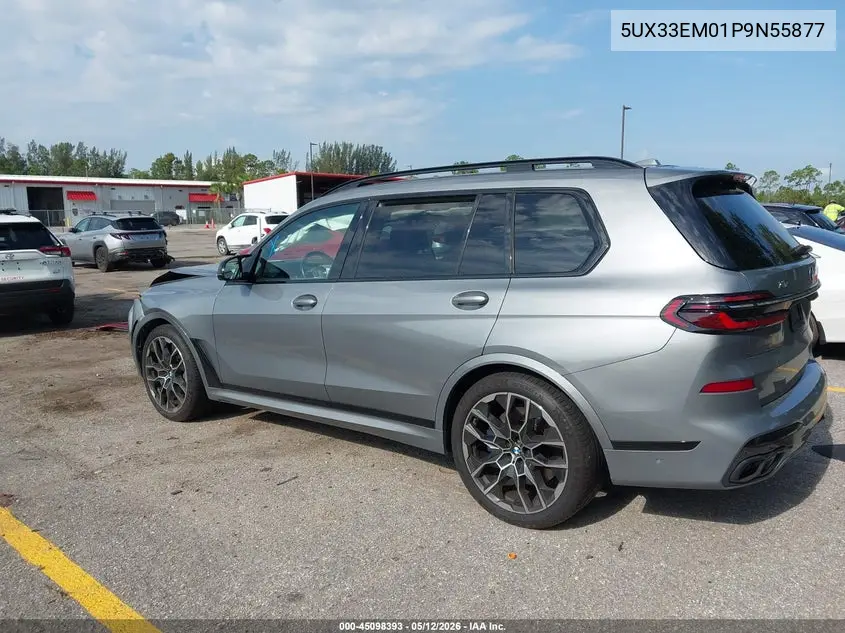 2023 BMW X7 M60I VIN: 5UX33EM01P9N55877 Lot: 45098393