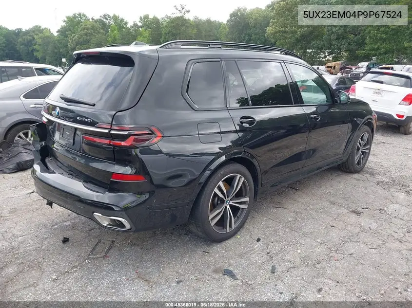 2023 BMW X7 xDrive40I VIN: 5UX23EM04P9P67524 Lot: 45366019
