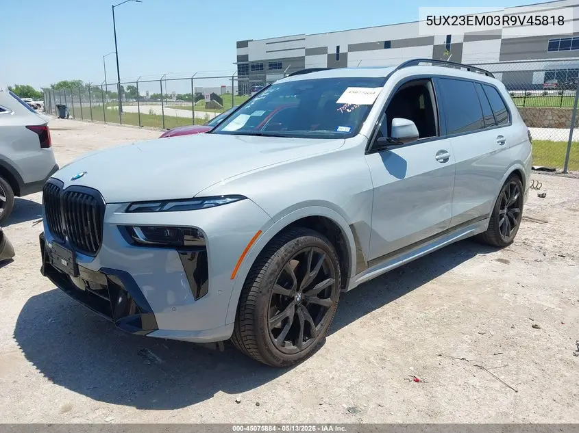 2024 BMW X7 xDrive40I VIN: 5UX23EM03R9V45818 Lot: 45075884