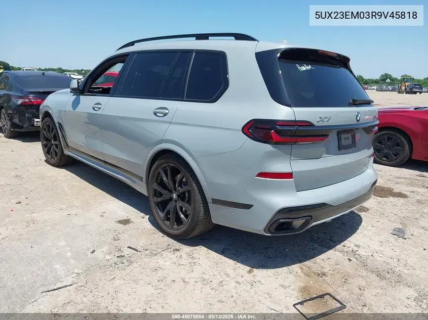 2024 BMW X7 xDrive40I VIN: 5UX23EM03R9V45818 Lot: 45075884