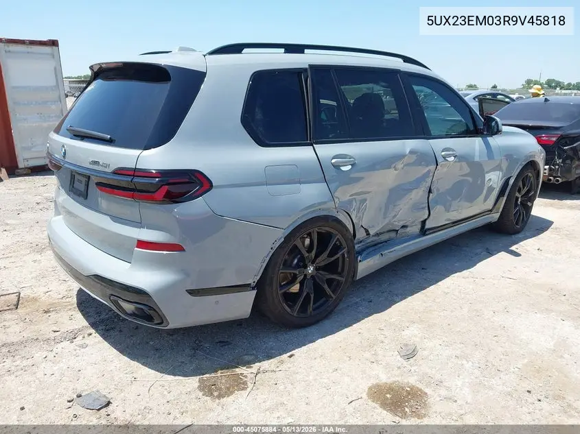2024 BMW X7 xDrive40I VIN: 5UX23EM03R9V45818 Lot: 45075884