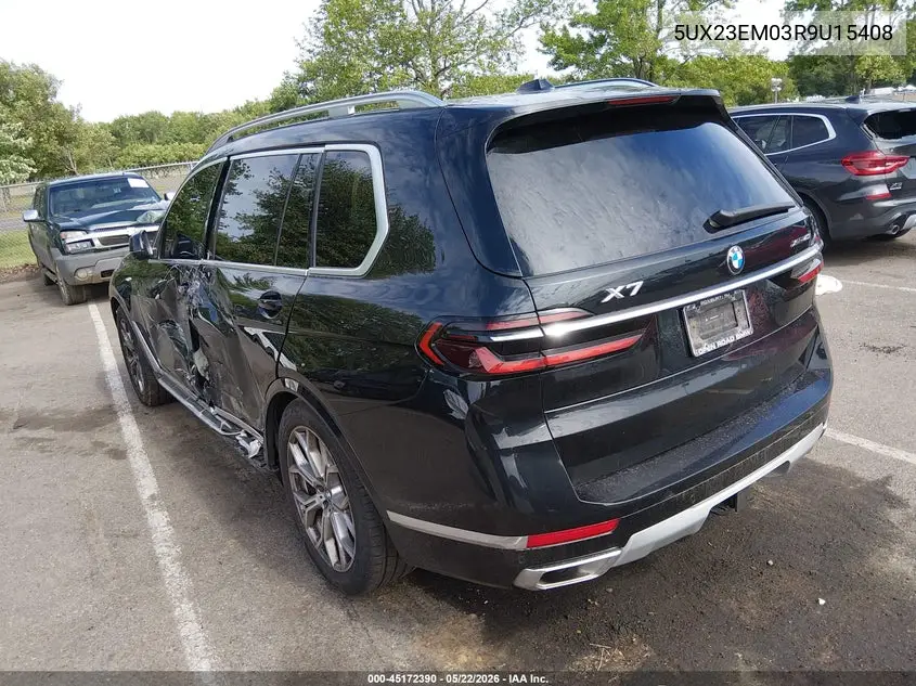 2024 BMW X7 xDrive40I VIN: 5UX23EM03R9U15408 Lot: 45172390