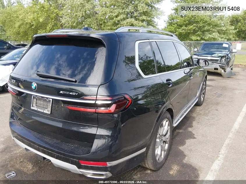 2024 BMW X7 xDrive40I VIN: 5UX23EM03R9U15408 Lot: 45172390