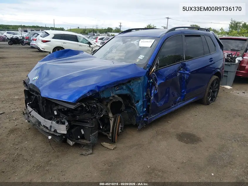 2024 BMW X7 M60I VIN: 5UX33EM00R9T36170 Lot: 45210215