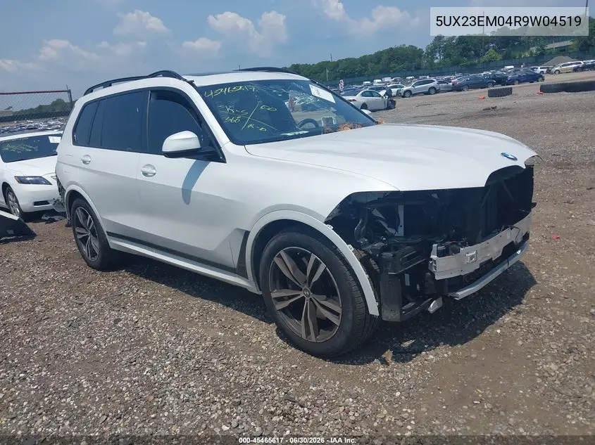 2024 BMW X7 xDrive40I VIN: 5UX23EM04R9W04519 Lot: 45465617