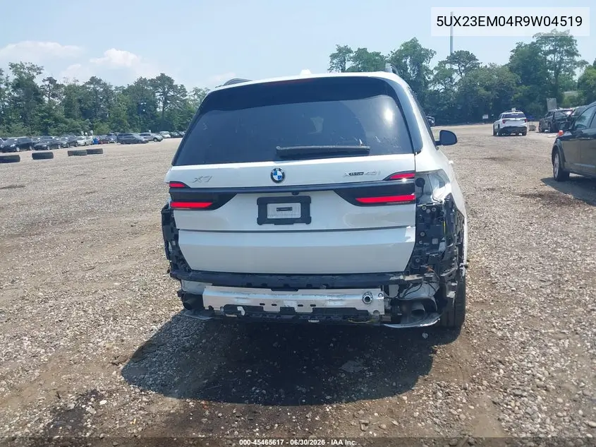 2024 BMW X7 xDrive40I VIN: 5UX23EM04R9W04519 Lot: 45465617