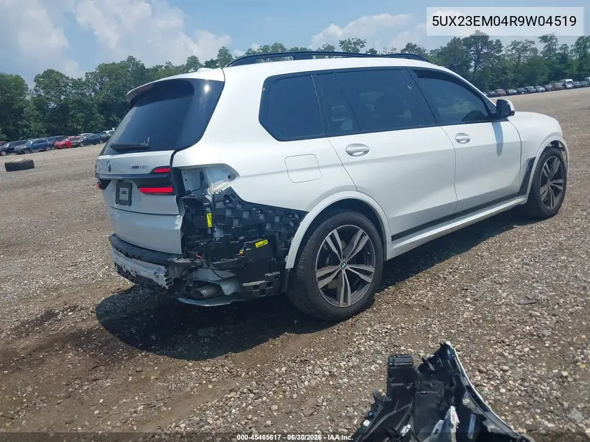 2024 BMW X7 xDrive40I VIN: 5UX23EM04R9W04519 Lot: 45465617