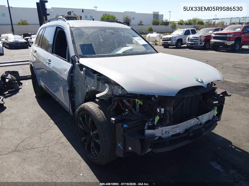 2024 BMW X7 M60I VIN: 5UX33EM05R9S86530 Lot: 45618992