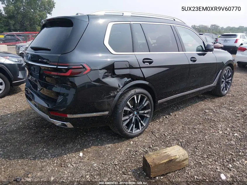 2024 BMW X7 xDrive40I VIN: 5UX23EM0XR9V60770 Lot: 45628733