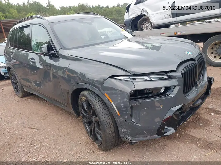 2024 BMW X7 xDrive40I VIN: 5UX23EM04R9U87010 Lot: 45653092