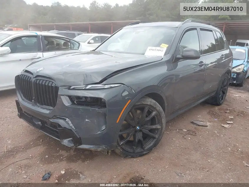 2024 BMW X7 xDrive40I VIN: 5UX23EM04R9U87010 Lot: 45653092