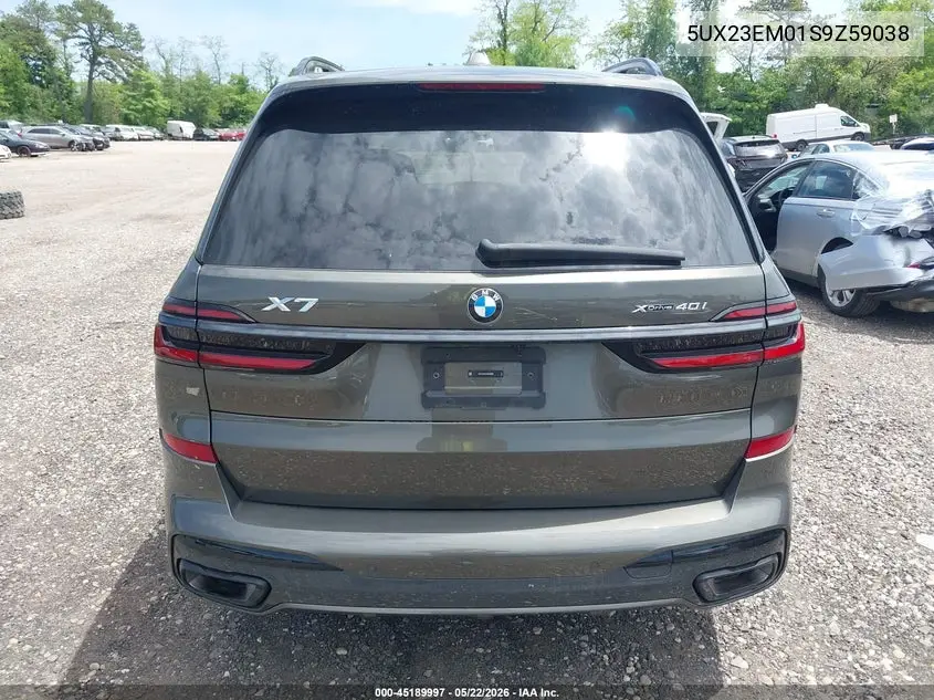 2025 BMW X7 xDrive40I VIN: 5UX23EM01S9Z59038 Lot: 45189997