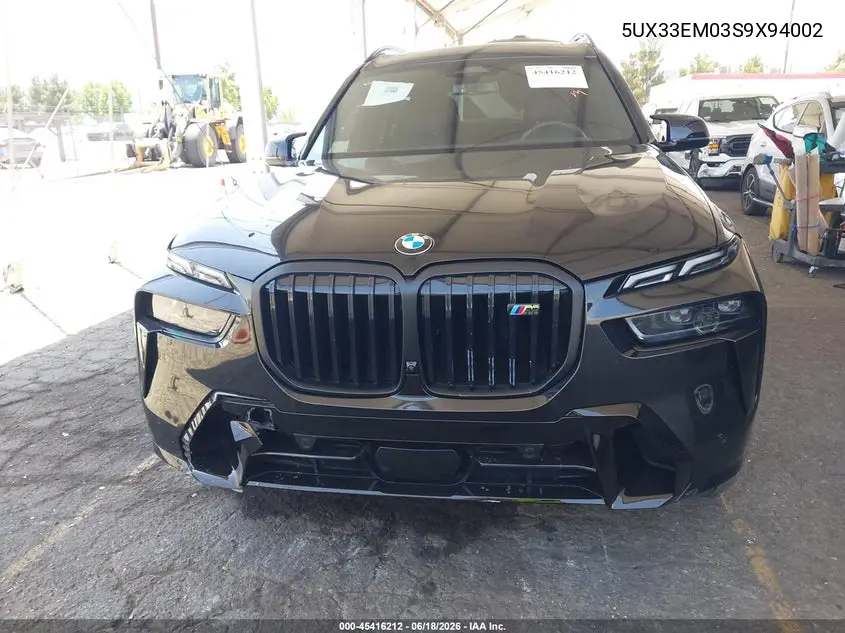 2025 BMW X7 M60I VIN: 5UX33EM03S9X94002 Lot: 45416212